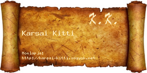 Karsai Kitti névjegykártya